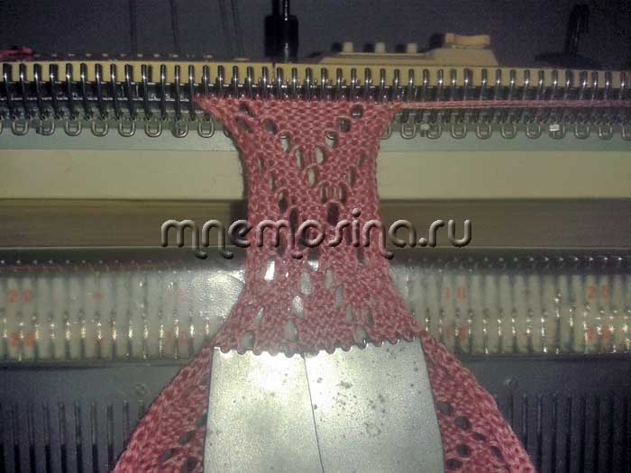 Мастер класс вязания на машине вязаное платье с рукавом погон