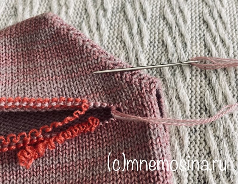 Сшивание мыска гольфов трикотажным швом