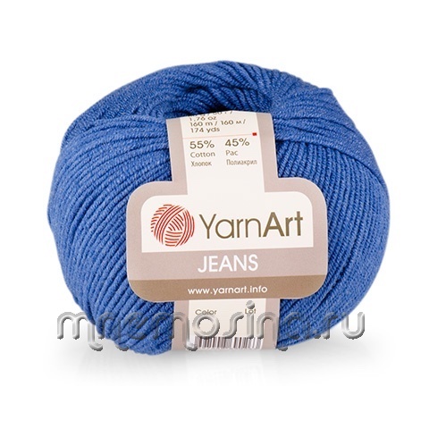 пряжа для вязания YarnArt Jeans 55% хлопок, 45% акрил 160м/50г