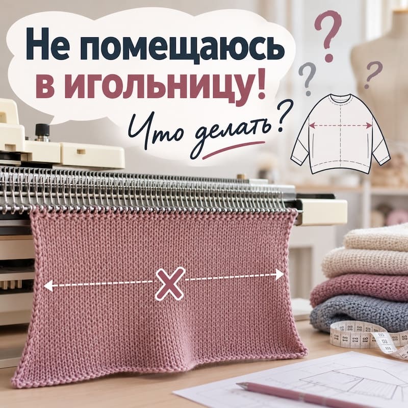  как вязать широкое полотно на вязальной машине