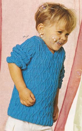 Вязание для детей.  Пуловер на девочку. Модель для вязания 10.