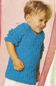 Вязание для детей. Вязаный пуловер на девочку. 