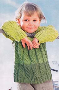 Вязание для детей. Вязаный пуловер с косами для мальчика