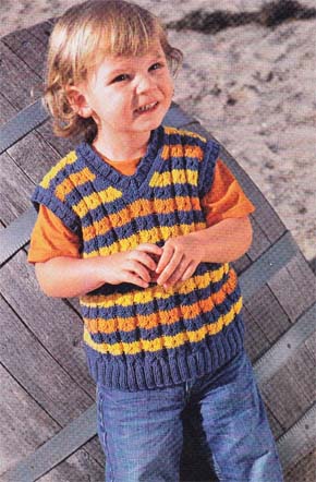 Вязание для детей.  Вязаный жилет на ребенка. Модель для вязания 22.
