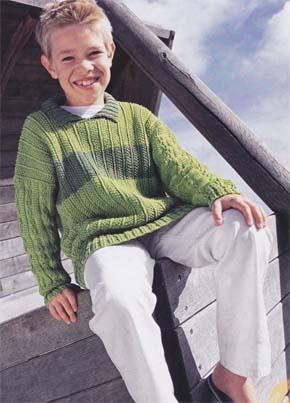 Вязание для детей.  Пуловер на мальчика. Модель для вязания 24.