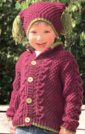 Вязание для детей.  Вязаный кардиган на девочку. Модель для вязания 29.