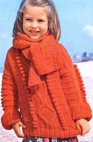 Вязание для детей. Вязаный пуловер для девочки