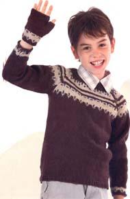 Вязание для детей. Вязаный пуловер на мальчика с жаккардовой полосой