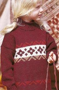 Вязание для детей. Вязаный свитер на девочку. 