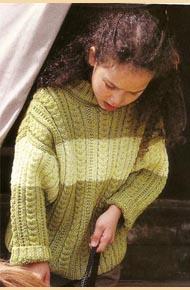 Вязание для детей. Вязаный пуловер на девочку. 