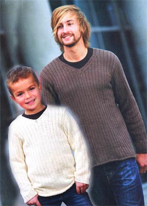 Вязание для всей семьи. Пуловер для папы и сына