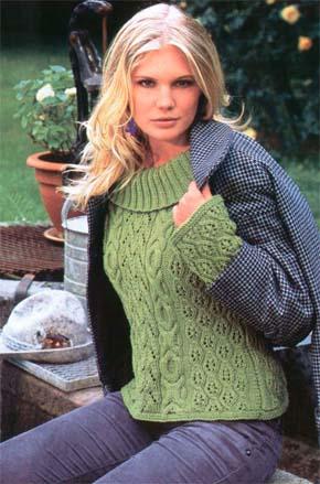 Вязание для женщин.  Вязаный пуловер. Модель 64