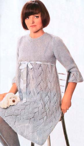 Вязание для женщин.  Вязаное платье. Модель 65
