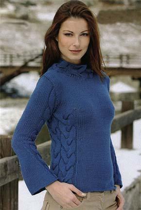 Вязание для женщин.  Вязаный пуловер. Модель 69