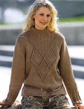 Вязание для женщин.  Вязаный пуловер. Модель 86