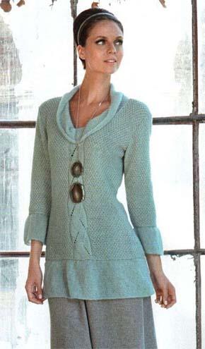 Вязание для женщин.  Вязаный пуловер. Модель 94