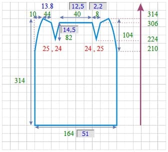 расчет прямой вязаной юбки