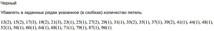 убавление петель со стороны горловины капюшона