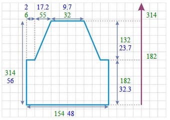 выкройка спинки джемпера с рукавом реглан
