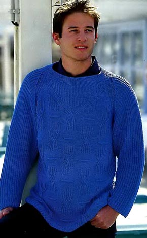 Вязание для мужчин. Пуловер с аранами.