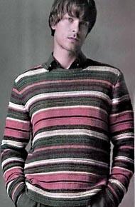 Мужские модели вязания. Пуловер с полосами.