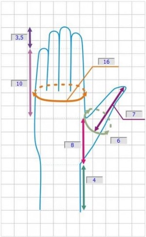 Мерки для вязания варежек
