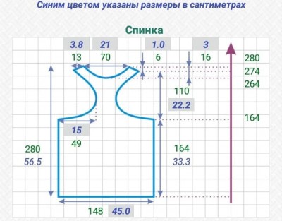 расчет спинки в выкройке прямой майки борцовки