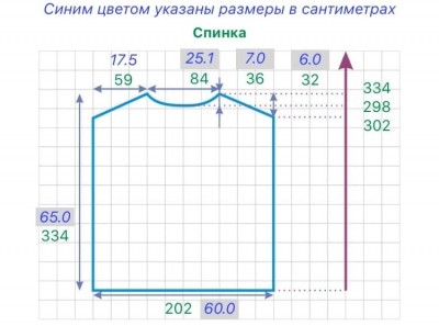 расчет спинки изделия  в выкройке оверсайз прямой